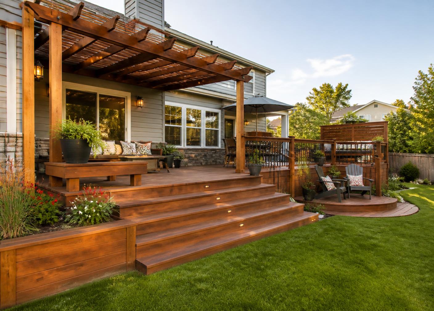 Multi-Level Pergola Deck